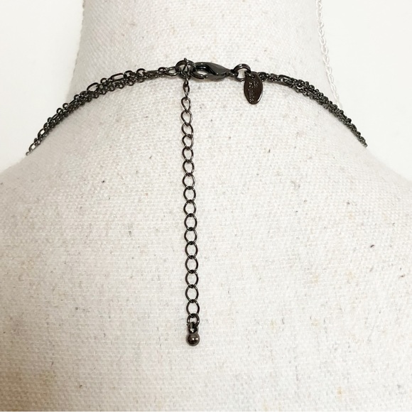 LIA SOPHIA Gun Metal Tone Chain Purple Jeweled Long Necklace - Picture 11 of 16